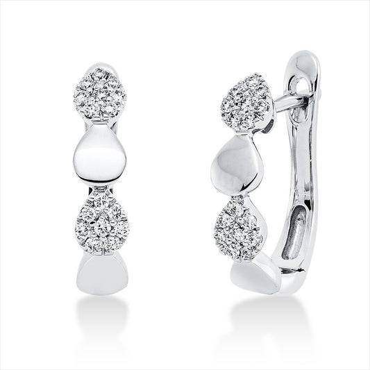 Creolen 18 kt WG, 32 Brill. 0,13 ct, TW-si