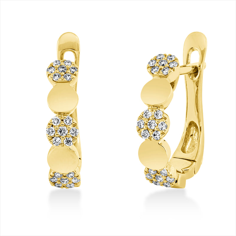 Creolen 18 kt GG, 42 Brill. 0,15 ct, TW-si