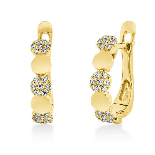 Creolen 18 kt GG, 42 Brill. 0,15 ct, TW-si