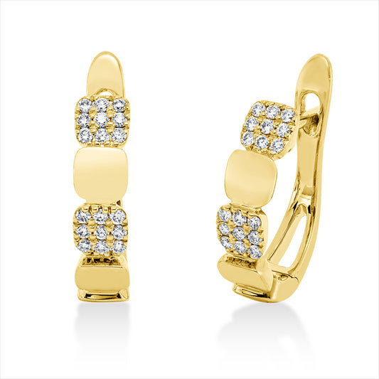 Creolen 18 kt GG, 36 Brill. 0,17 ct, TW-si