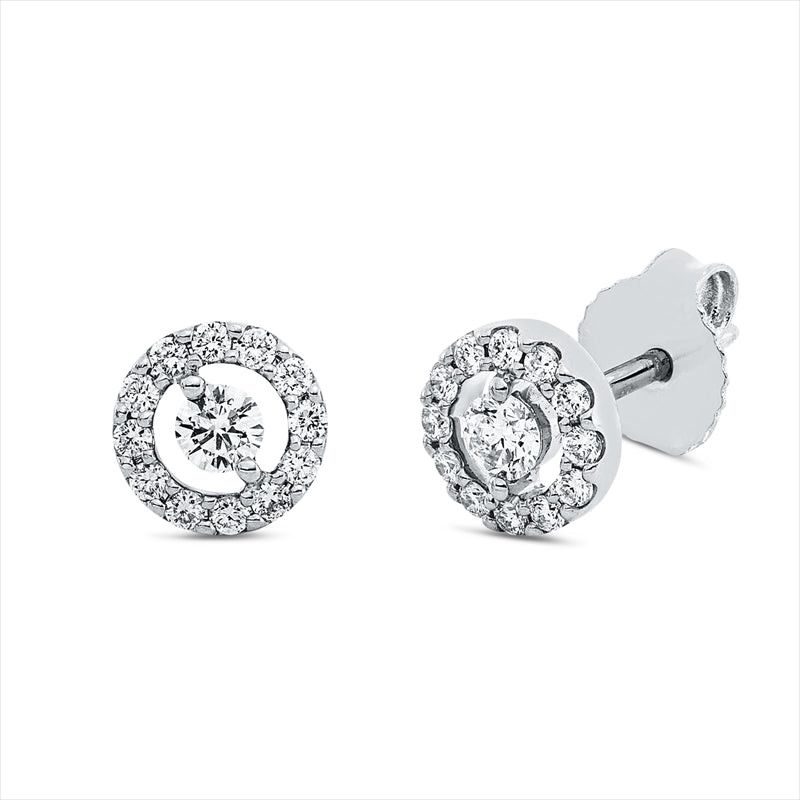 Ohrstecker 18 kt WG, 26 Brill. 0,27 ct, TW-si
