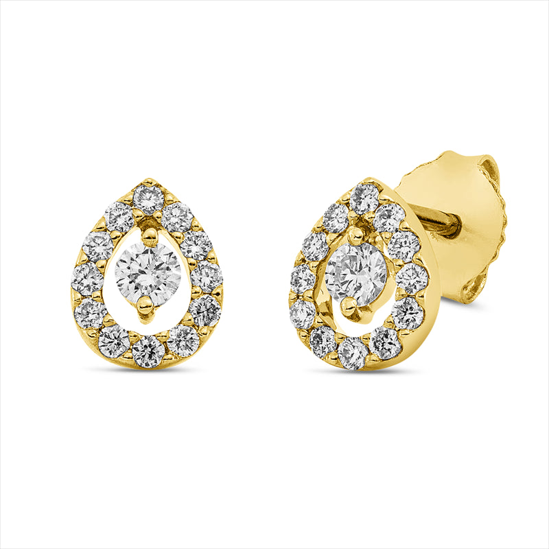 Ohrstecker 18 kt GG, 26 Brill. 0,31 ct, TW-si