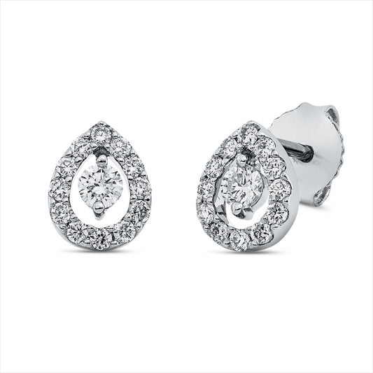 Ohrstecker 18 kt WG, 26 Brill. 0,31 ct, TW-si