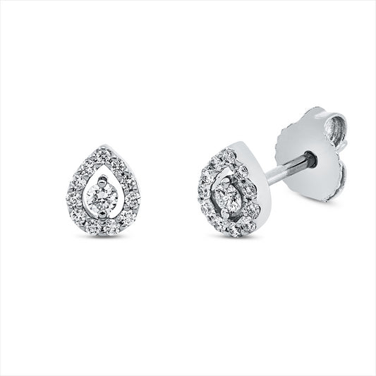 Ohrstecker 18 kt WG, 24 Brill. 0,17 ct, TW-si