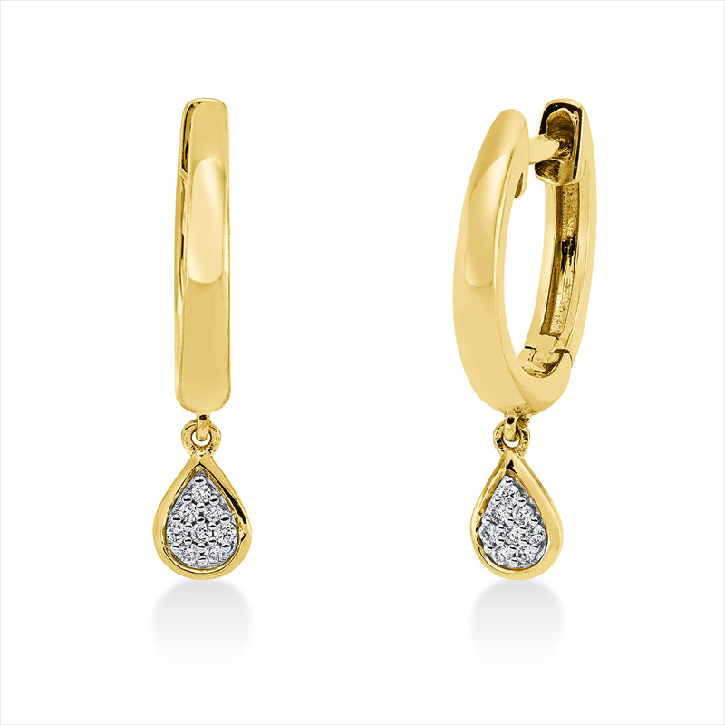 Ohrschmuck 18 kt GG, Fassung rhodiniert, 16 Brill. 0,04 ct, TW-si