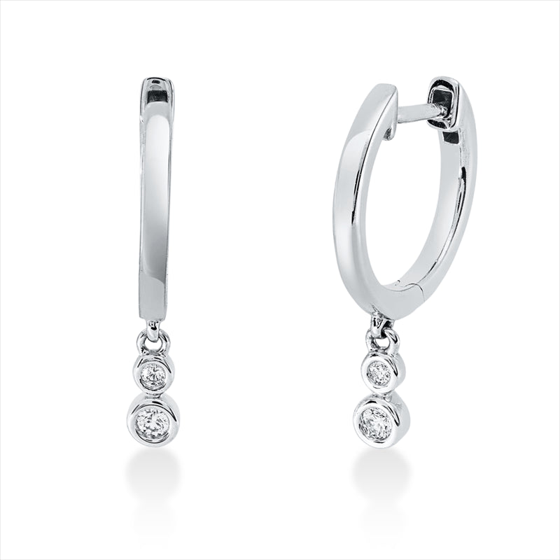 Ohrschmuck 18 kt WG, 2 Brill. 0,04 ct, TW-si, 2 Brill. 0,02 ct, TW-si