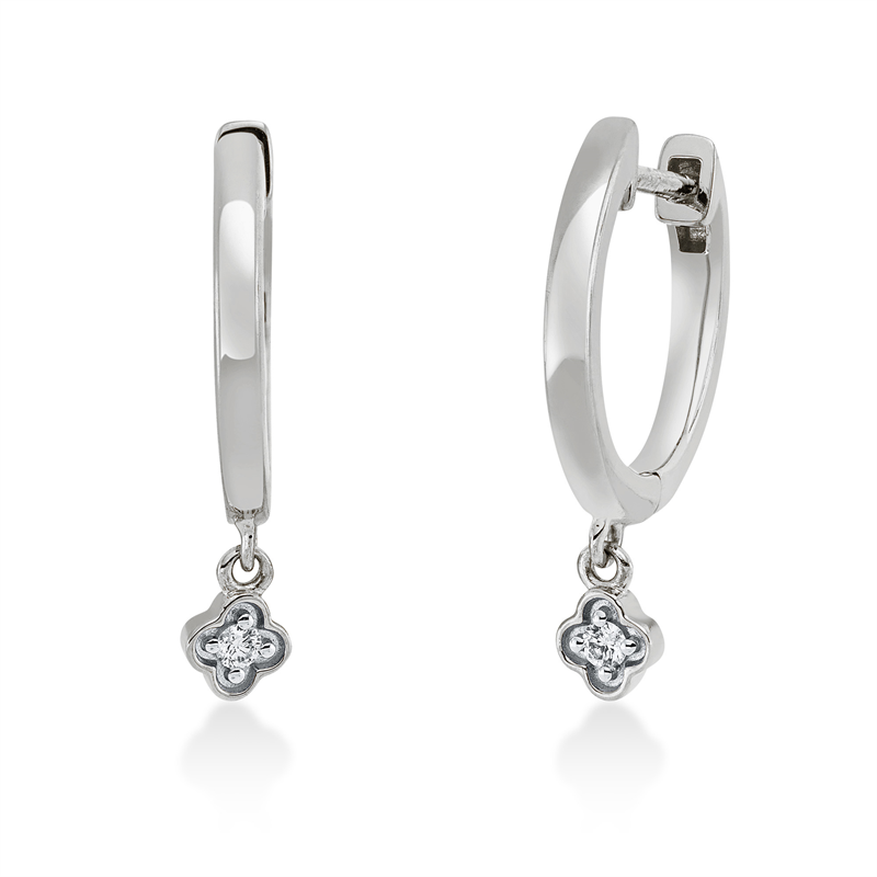 Ohrschmuck 18 kt WG, 2 Brill. 0,03 ct, TW-si