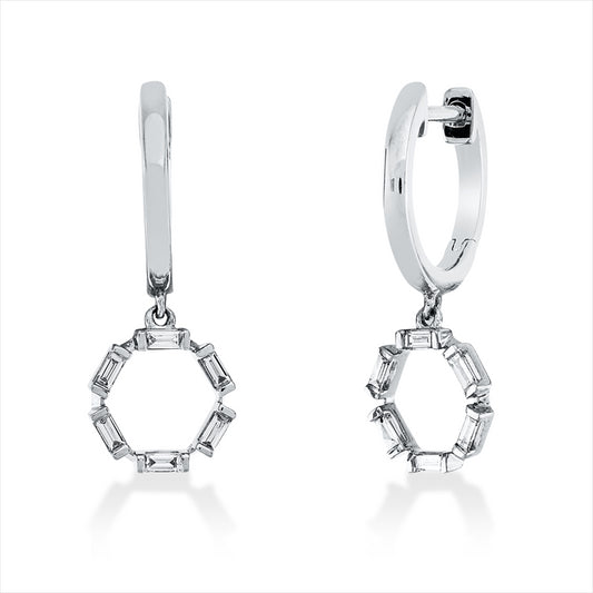 Ohrschmuck 18 kt WG, 12 Bag. 0,19 ct, TW-si