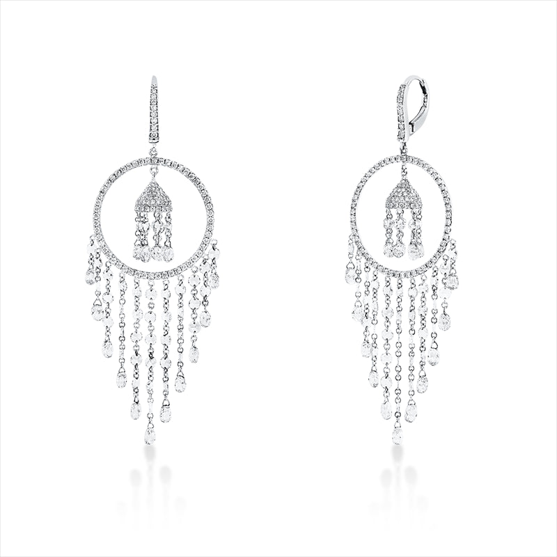 Ohrschmuck 18 kt WG, 424 Fant-Schl. 14,51 ct, TW-vsi