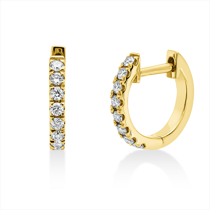 Creolen 18 kt GG, 26 Brill. 0,36 ct, W-si