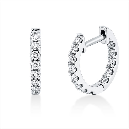 Creolen 18 kt WG, 26 Brill. 0,37 ct, W-si