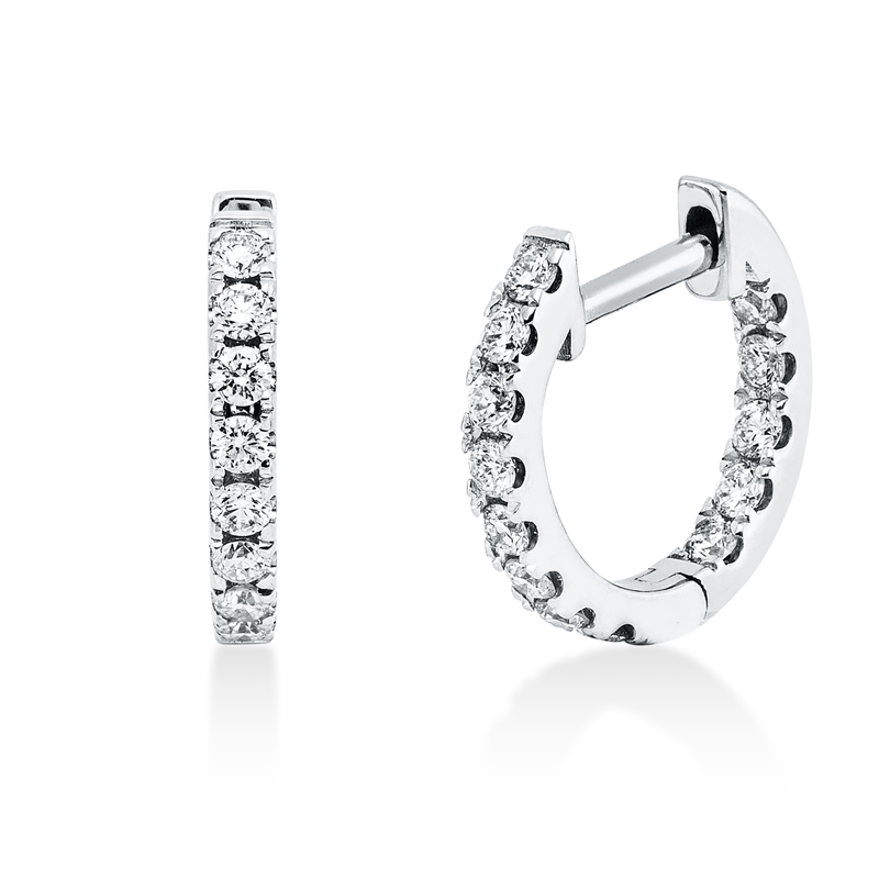 Creolen 18 kt WG, 26 Brill. 0,37 ct, W-si