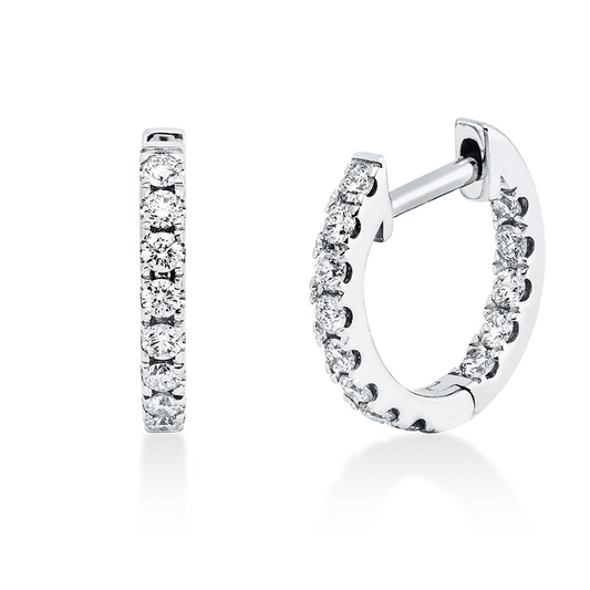 Creolen 18 kt WG, 26 Brill. 0,37 ct, W-si
