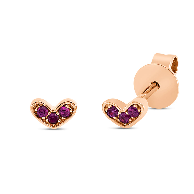 Ohrstecker 18 kt RG, 6 Rubine 0,06 ct rot