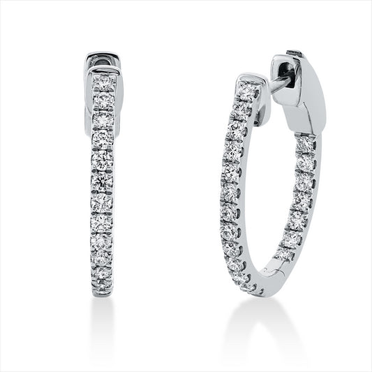 Creolen 18 kt WG, 46 Brill. 0,46 ct, TW-si