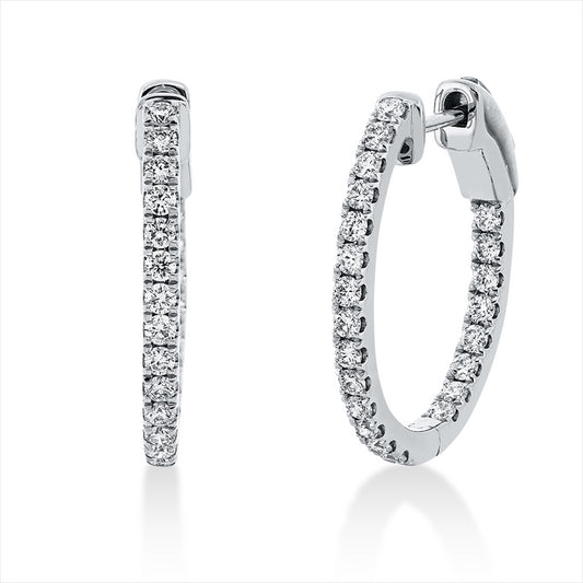 Creolen 18 kt WG, 44 Brill. 0,70 ct, TW-si