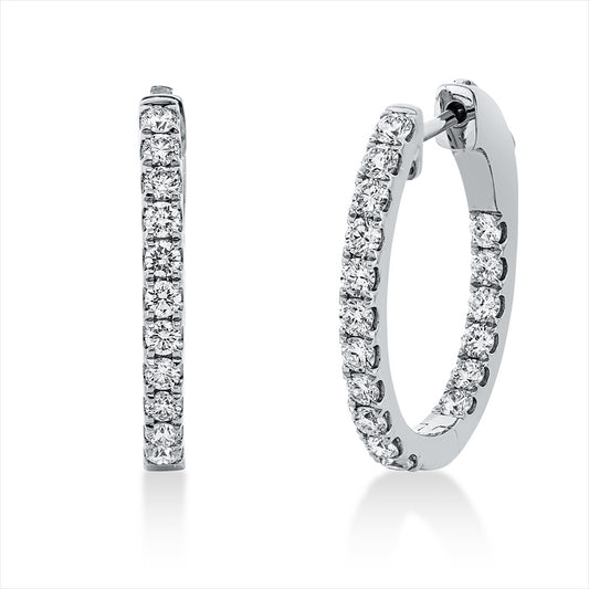 Creolen 18 kt WG, 34 Brill. 1,16 ct, TW-si