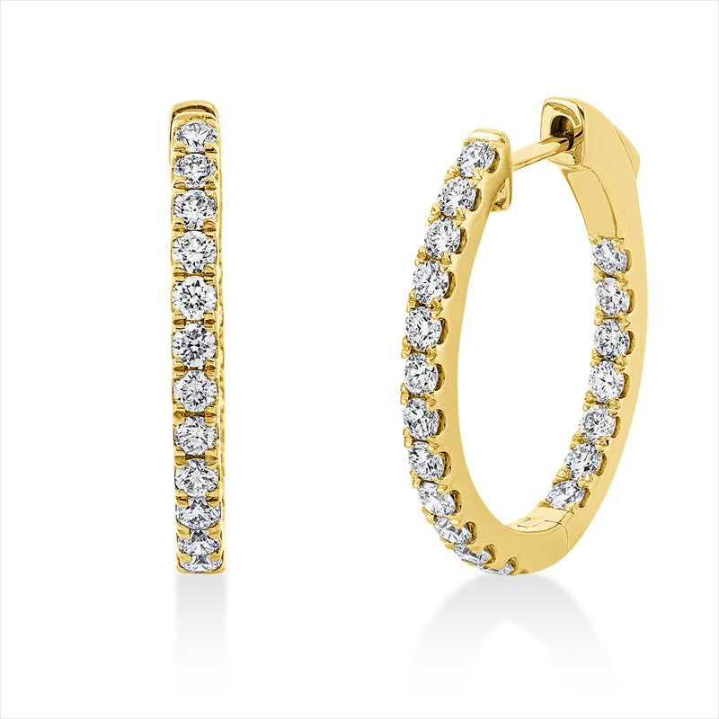 Creolen 18 kt GG, 38 Brill. 1,49 ct, TW-si