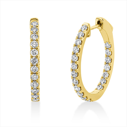 Creolen 18 kt GG, 38 Brill. 1,49 ct, TW-si