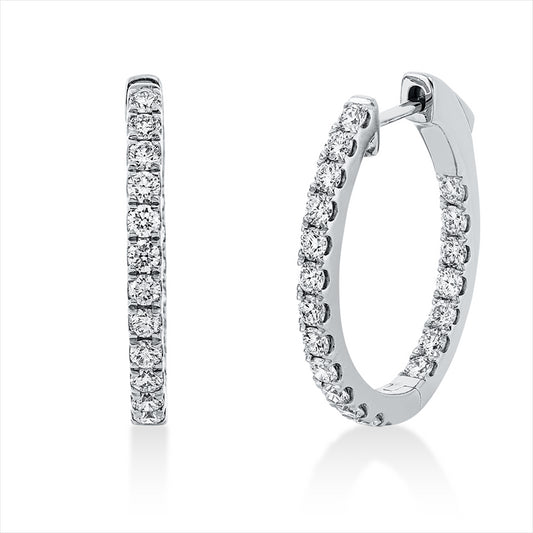 Creolen 18 kt WG, 38 Brill. 1,49 ct, TW-si