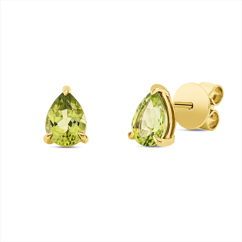 Ohrstecker 18 kt GG, 2 Peridot 1,44 ct grün