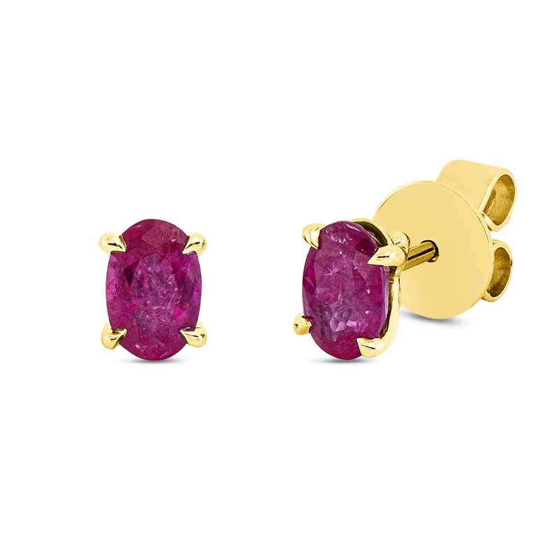 Ohrstecker 18 kt GG, 2 Rubine 1,14 ct rot