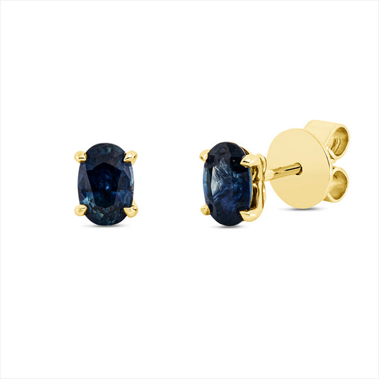 Ohrstecker 18 kt GG, 2 Saphire 1,15 ct blau