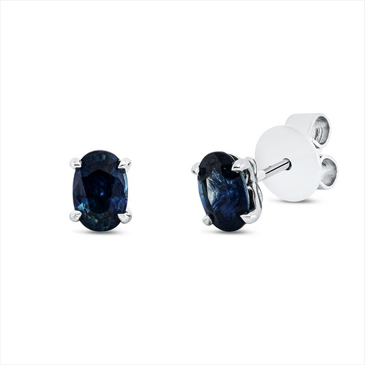 Ohrstecker 18 kt WG, 2 Saphire 1,29 ct blau