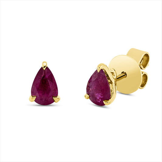 Ohrstecker 18 kt GG, 2 Rubine 0,87 ct rot