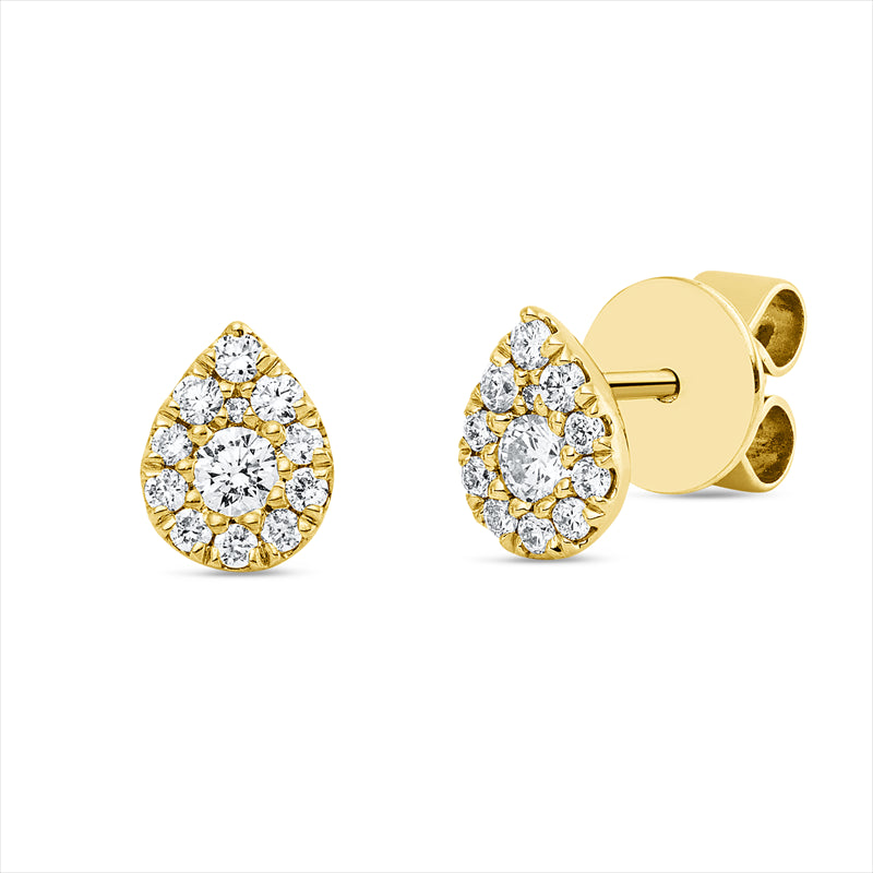 Ohrstecker 18 kt GG, 8 Brill. 0,18 ct, TW-si, 16 Brill. 0,10 ct, TW-si