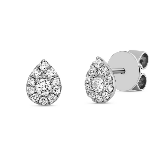 Ohrstecker 18 kt WG, 8 Brill. 0,18 ct, TW-si, 16 Brill. 0,10 ct, TW-si