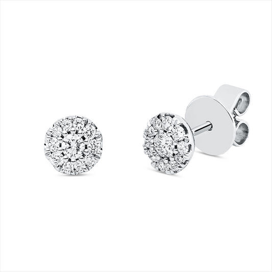 Ohrstecker 18 kt WG, 10 Brill. 0,20 ct, TW-si, 12 Brill. 0,08 ct, TW-si