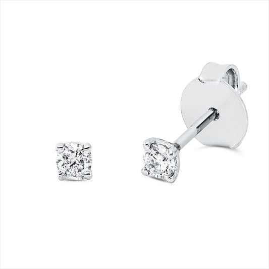 Ohrstecker 18 kt WG, 2 Brill. 0,16 ct, TW-si