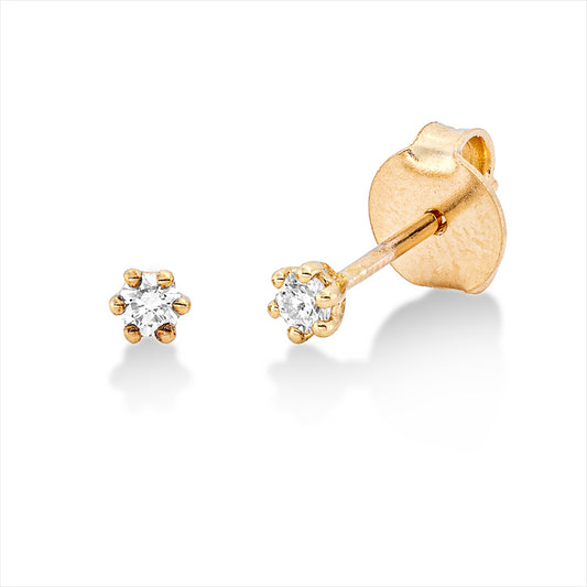 Ohrstecker 18 kt GG, 2 Brill. 0,10 ct, TW-si