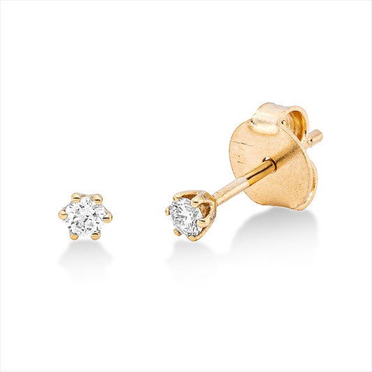 Ohrstecker 18 kt GG, 2 Brill. 0,10 ct, TW-si
