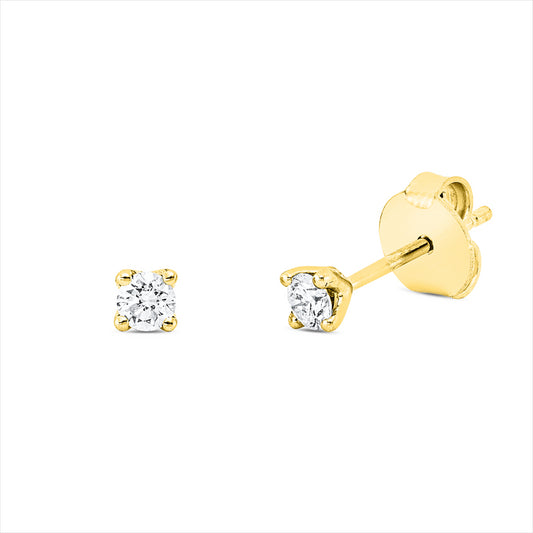 Ohrstecker 18 kt GG, 2 Brill. 0,20 ct, TW-si