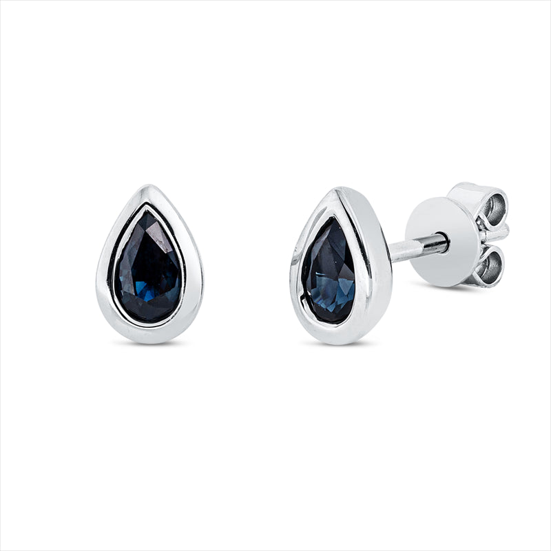 Ohrstecker 18 kt WG, 2 Saphire 0,52 ct blau