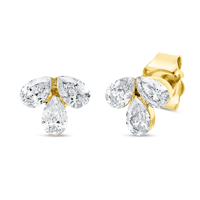 Ohrstecker 18 kt GG, 6 Tropfen 0,56 ct, TW-si