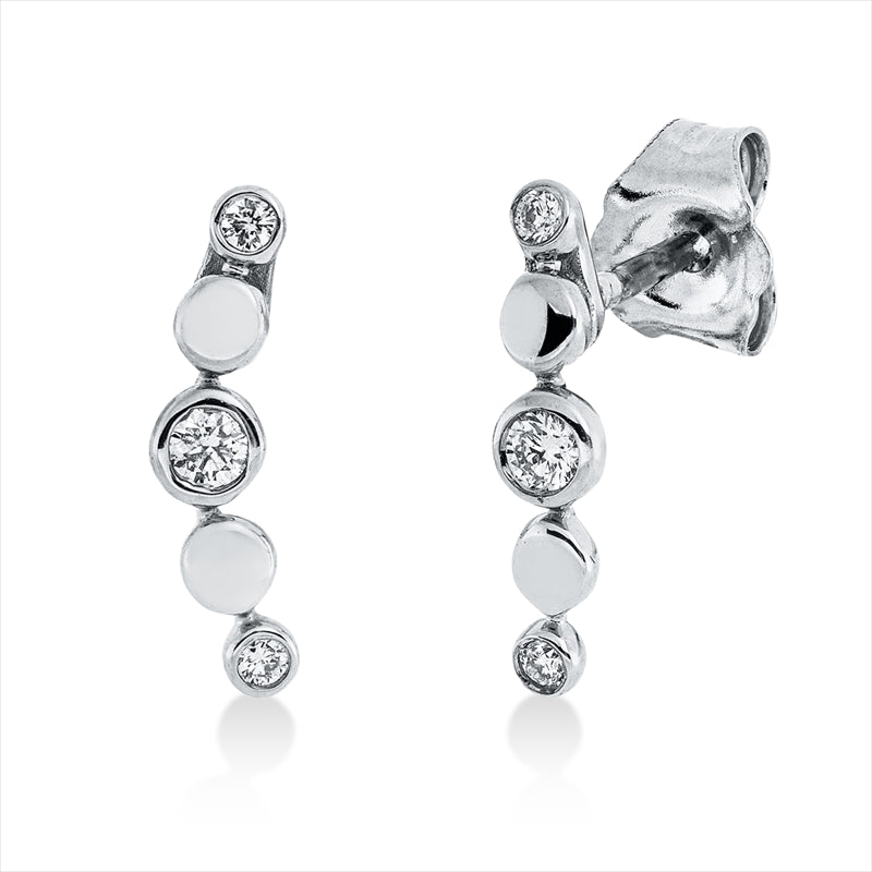 Ohrschmuck 18 kt WG, 6 Brill. 0,10 ct, TW-si