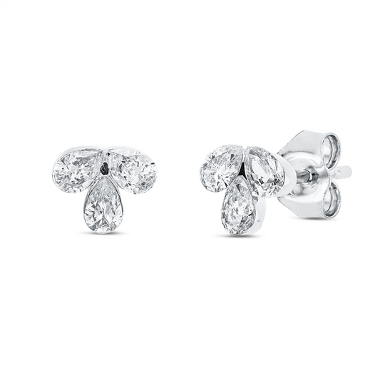 Ohrstecker 18 kt WG, 6 Tropfen 0,55 ct, TW-si