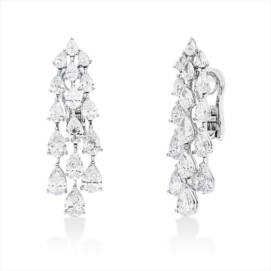 Ohrschmuck 18 kt WG, 32 Tropfen 7,25 ct, F-vsi/si