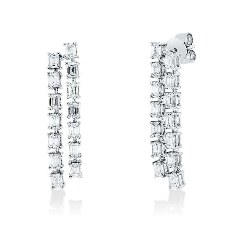 Ohrschmuck 18 kt WG, 28 Sm.schliff 2,95 ct, F-vsi