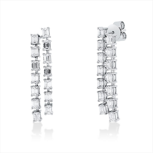 Ohrschmuck 18 kt WG, 28 Sm.schliff 2,95 ct, F-vsi