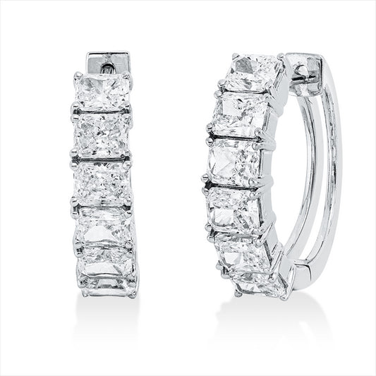 Creolen 18 kt WG, 12 Radiant 2,80 ct, D/F-vvs