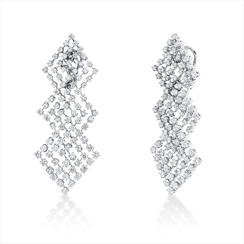 Ohrschmuck 18 kt WG, 180 Brill. 8,52 ct, TW-si