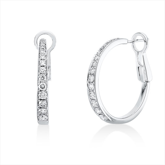 Creolen 18 kt WG, 36 Brill. 0,88 ct, TW-vsi