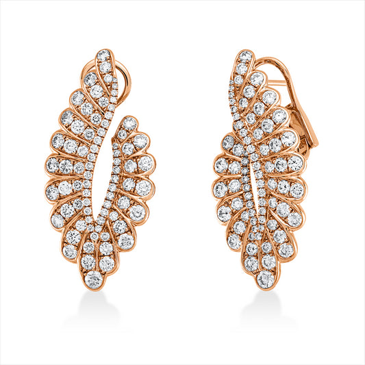 Ohrschmuck 18 kt RG, 154 Brill. 3,76 ct, TW-vsi