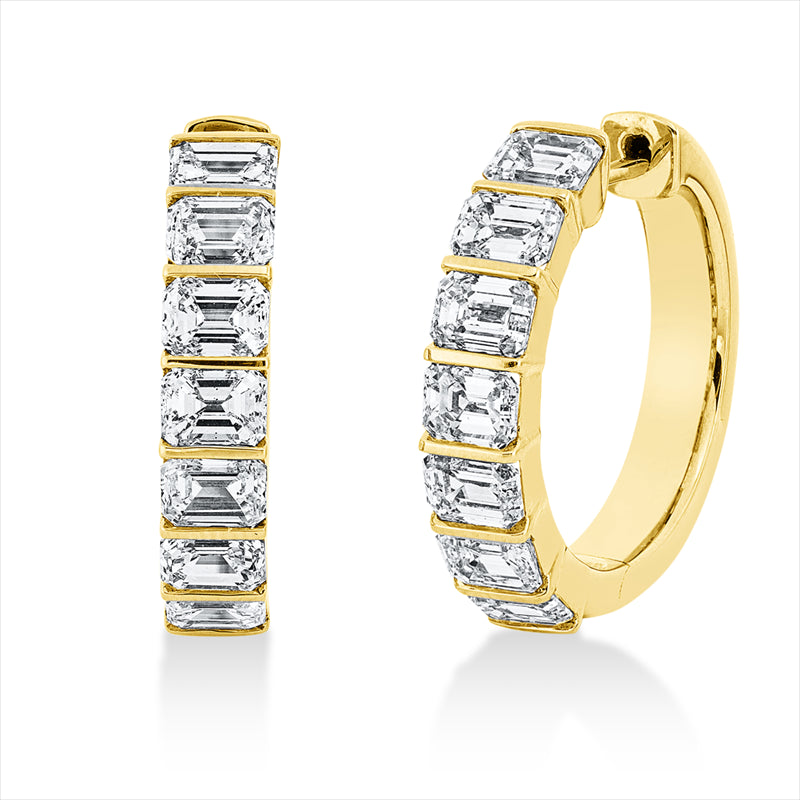 Creolen 18 kt GG, 14 Sm.schliff 4,49 ct, TW-si