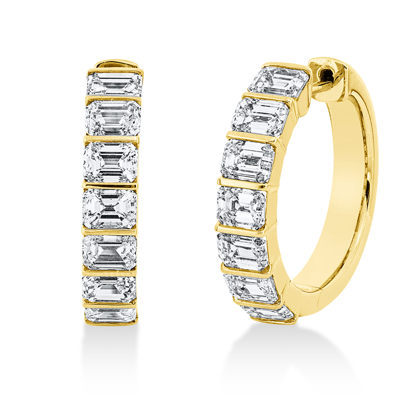 Creolen 18 kt GG, 14 Sm.schliff 4,49 ct, TW-si