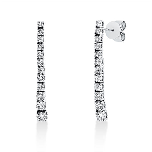 Ohrschmuck 18 kt WG, 4 Brill. 0,42 ct, TW-pi, 20 Brill. 0,72 ct, TW-pi